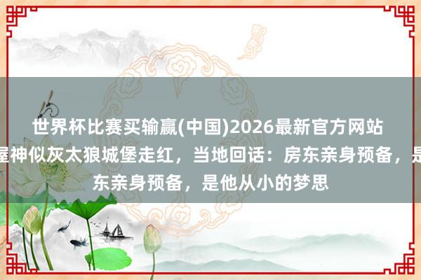 世界杯比赛买输赢(中国)2026最新官方网站 河南一村民房屋神似灰太狼城堡走红，当地回话：房东亲身预备，是他从小的梦思