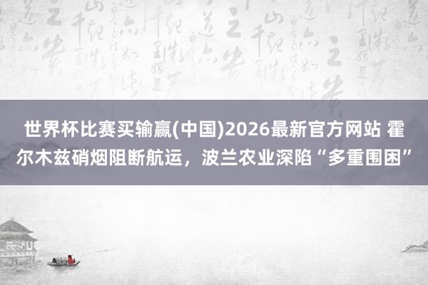 世界杯比赛买输赢(中国)2026最新官方网站 霍尔木兹硝烟阻断航运，波兰农业深陷“多重围困”
