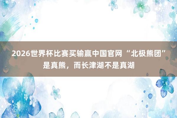 2026世界杯比赛买输赢中国官网 “北极熊团”是真熊，而长津湖不是真湖