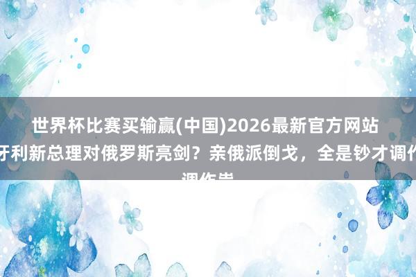 世界杯比赛买输赢(中国)2026最新官方网站 匈牙利新总理对俄罗斯亮剑？亲俄派倒戈，全是钞才调作祟