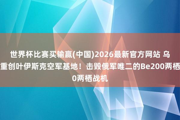 世界杯比赛买输赢(中国)2026最新官方网站 乌克兰重创叶伊斯克空军基地！击毁俄军唯二的Be200两栖战机