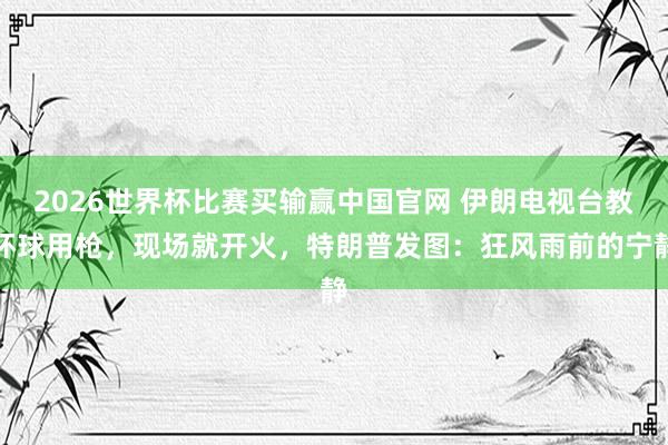 2026世界杯比赛买输赢中国官网 伊朗电视台教环球用枪，现场就开火，特朗普发图：狂风雨前的宁静