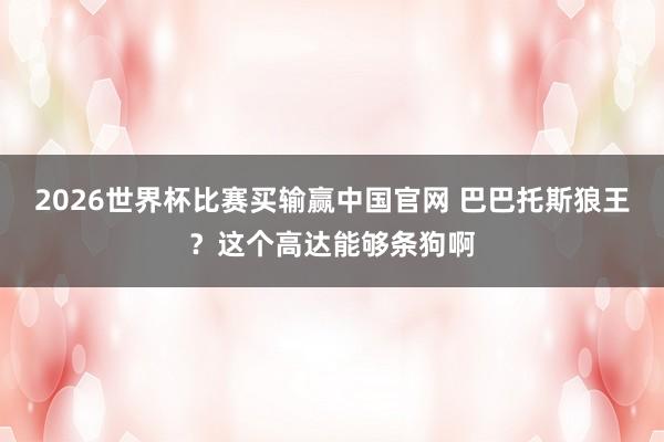 2026世界杯比赛买输赢中国官网 巴巴托斯狼王？这个高达能够条狗啊