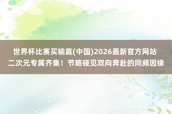 世界杯比赛买输赢(中国)2026最新官方网站 二次元专属齐集！节略碰见双向奔赴的同频因缘