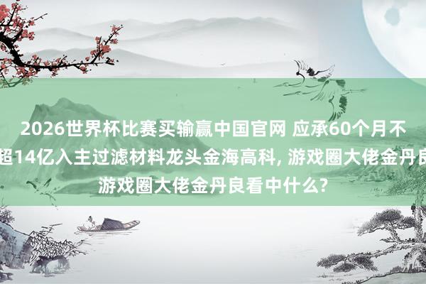 2026世界杯比赛买输赢中国官网 应承60个月不减握! 豪掷超14亿入主过滤材料龙头金海高科， 游戏圈大佬金丹良看中什么?
