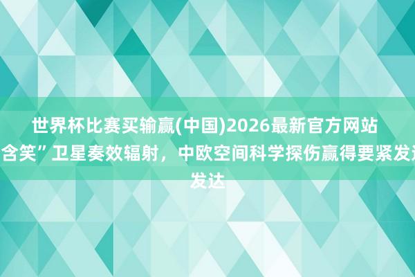 世界杯比赛买输赢(中国)2026最新官方网站 “含笑”卫星奏效辐射，中欧空间科学探伤赢得要紧发达
