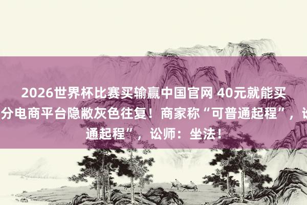 2026世界杯比赛买输赢中国官网 40元就能买假车牌？部分电商平台隐敝灰色往复！商家称“可普通起程”，讼师：坐法！
