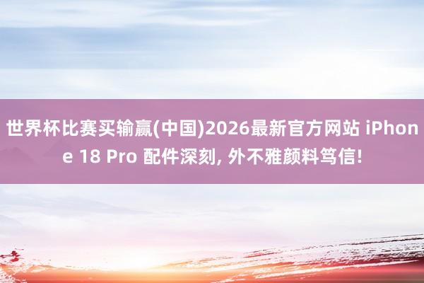 世界杯比赛买输赢(中国)2026最新官方网站 iPhone 18 Pro 配件深刻， 外不雅颜料笃信!
