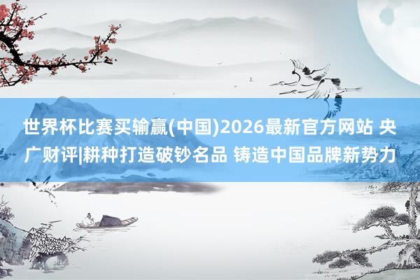 世界杯比赛买输赢(中国)2026最新官方网站 央广财评|耕种打造破钞名品 铸造中国品牌新势力