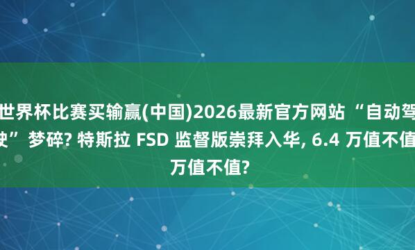 世界杯比赛买输赢(中国)2026最新官方网站 “自动驾驶” 梦碎? 特斯拉 FSD 监督版崇拜入华， 6.4 万值不值?
