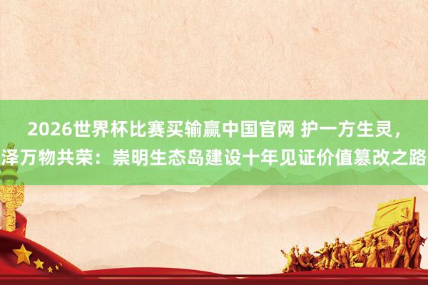 2026世界杯比赛买输赢中国官网 护一方生灵，泽万物共荣：崇明生态岛建设十年见证价值篡改之路