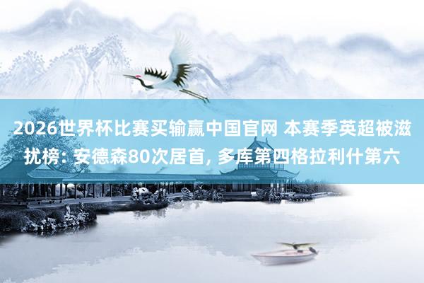 2026世界杯比赛买输赢中国官网 本赛季英超被滋扰榜: 安德森80次居首， 多库第四格拉利什第六