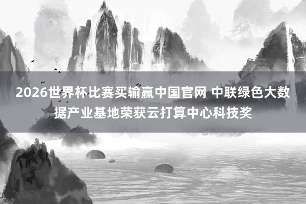 2026世界杯比赛买输赢中国官网 中联绿色大数据产业基地荣获云打算中心科技奖