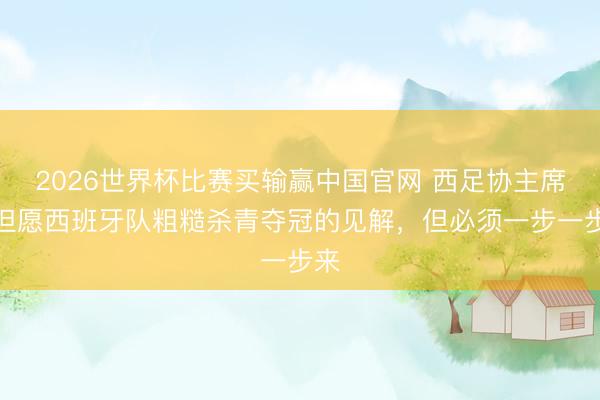 2026世界杯比赛买输赢中国官网 西足协主席：但愿西班牙队粗糙杀青夺冠的见解，但必须一步一步来
