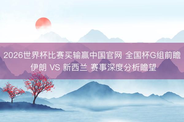 2026世界杯比赛买输赢中国官网 全国杯G组前瞻 伊朗 VS 新西兰 赛事深度分析瞻望
